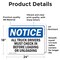 Signmission Truck Drivers Check In OSHA Notice Sign, Vinyl Decal, 24in W x 18in L, 2PK OS-2PACK-NS-D-1824-L-16758 - alternate 4